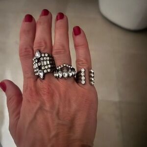 BOHO FESTIVAL CRYSTAL  Statement Ring Set OF 3